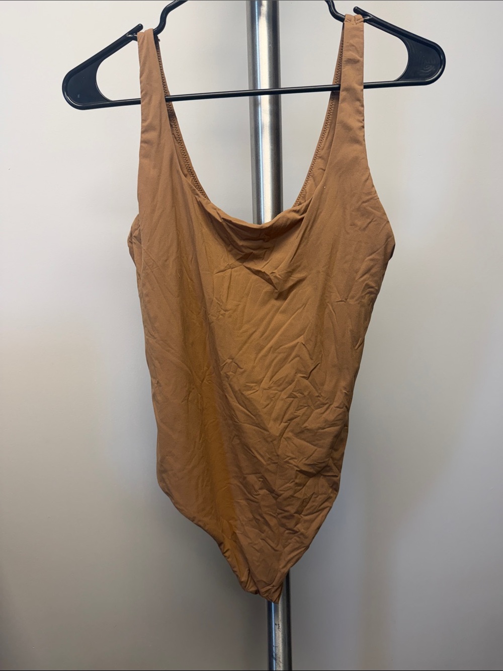 Auden Tan Brown Scoop Neck Bodysuit
